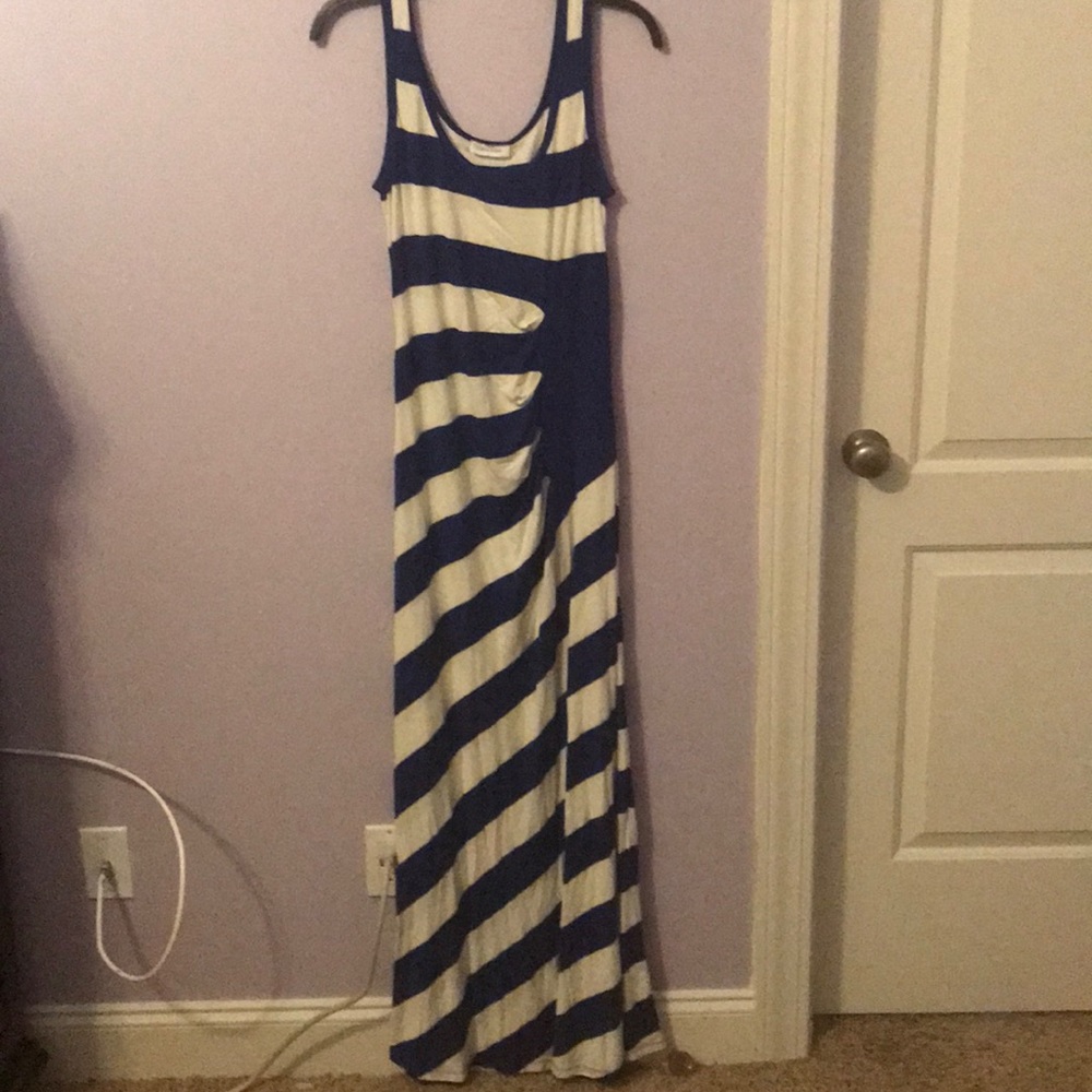 Navy/white maxi dress
